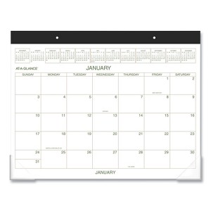 Two-Color Desk Pad, 21.75 x 17, White Sheets, Black Binding, Clear Corners, 12-Month (Jan to Dec): 2026 - 1 of 4