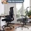 NicBex Adjustable Office Chair Modern Ergonomic Computer Chair with 5 Casters, Armrests and Lumbar Support for Office, Study, Bedroom, Black - 4 of 4