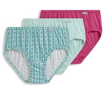 Jockey Womens Elance Bikini 3 Pack Underwear Bikini Briefs 100% Cotton 7  Magnolia Leaves/belvedere Stripe Teal/beyond Botanic Teal : Target