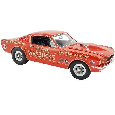 1965 Ford Mustang A/FX "Warbucks - Phil Bonner" Orange with Graphics Limited Edition to 372 pcs 1/18 Diecast Model Car by ACME