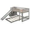 NicBex Twin over Twin Bunk Bed Pine Bed Frame with Convertible Storage Stairs and Slide, Full Length Guardrail, No Box Spring Required - 3 of 4