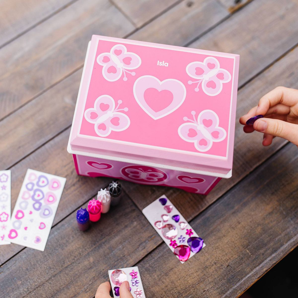 Melissa & Doug Created by Me! Jewelry Box Wooden Craft Kit - thumbnail 6