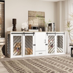Famapy 81.5"W Multi-Purpose Dog Crate Furniture �?TV Stand & Storage Cabinet - 1 of 4