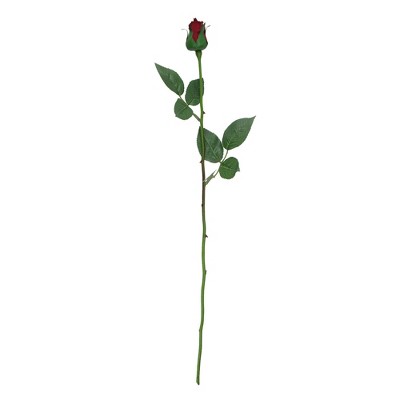 Allstate Floral 23" Burgundy and Green Single Stem Budding Artificial Rose Pick