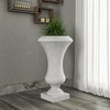 LeisureMod Urn Planter Pot in Fiberstone with Drainage Holes for Indoor and Outdoor Daisy Collection - 2 of 4