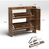 HDZNVF Shoe Storage Cabinet with 2 Flip Drawers, Freestanding Organizer with Metal Legs for Entryway, Rustic Brown - 3 of 4