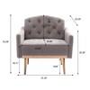 Modern Upholstered Accent Armchair with Tufted Backrest and Rose Golden Feet-ModernLuxe - 3 of 4