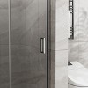 MAYEERTY 34"x 72" Bifold Frameless Glass Shower Door 1/4 inch Tempered Clear Glass Pivot Swing Shower Panel in Chrome Finish, Foldable - 4 of 4