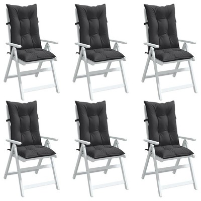 vidaXL Highback Chair Cushions 6 pcs Melange Anthracite 47.2"x19.7"x2.8" Fabric