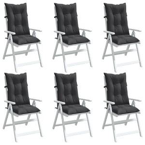 vidaXL Highback Chair Cushions 6 pcs Melange Anthracite 47.2"x19.7"x2.8" Fabric - 1 of 4