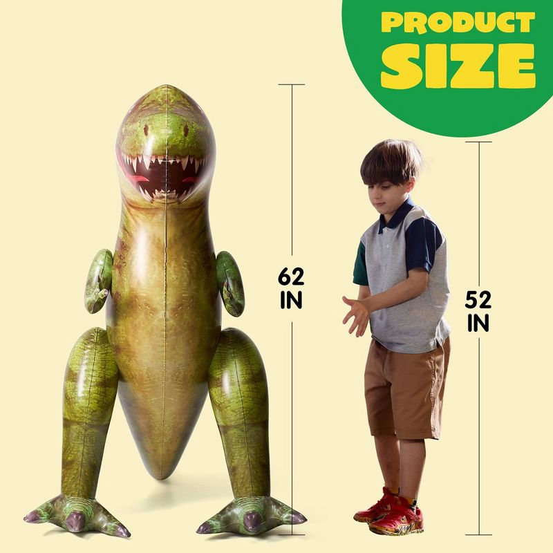 Syncfun 62" Giant T-Rex Dinosaur Inflatable Costume for Party Decorations, Birthday Party Gift for Kids and Adults (Over 5Ft. Tall), 5 of 9