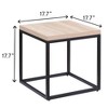 Kumasinova 1PC/2PCS Square Side Table with Metal Frame,End Table with Wood Top,Small Coffee Table for Living&Bedroom,Living Room Furniture,Oak - 2 of 4