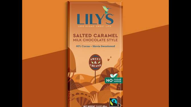 Lily&#39;s Salted Caramel Milk Chocolate Style Bar - 2.8oz, 2 of 7, play video
