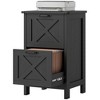 HOMCOM 2 Drawer Vertical File Cabinet with Silent Slides, Farmhouse Filing Cabinet with Barn Doors for A4/Letter Size, Printer Stand, Distressed Black - 4 of 4
