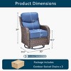 Outdoor Swivel Rocker Chair with 6 Inch Thick Cushion 2 in 1 Porch Glider Swivel Chair - Wicker Patio Furniture Patio Swivel Glider Seating - 3 of 4