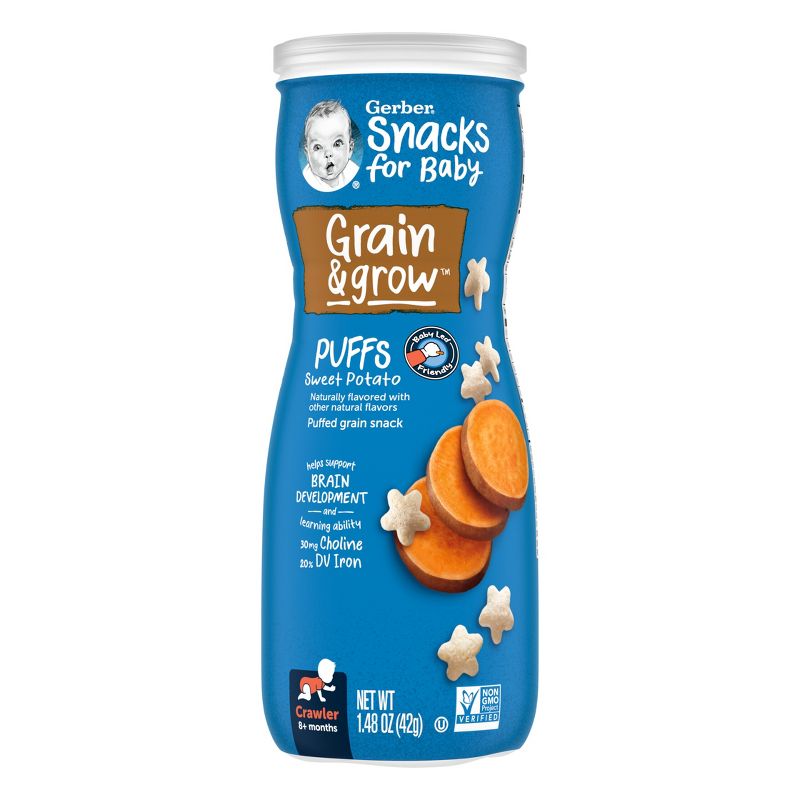 Gerber Puffs Sweet Potato Cereal Baby Snacks - 1.48oz, 1 of 9