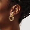Chisel Stainless Steel Polished and Textured Yellow IP-plated Circles Dangle Earrings Shepherd Hook - 3 of 4