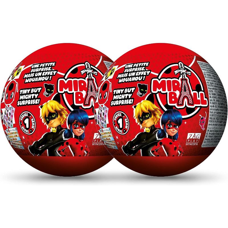 Miraculous Ladybug, 4-1 Surprise Miraball, Toys for Kids with Collectible Character Metal Ball, Kwami Plush, Glittery Stickers and White Ribbon, 1 of 10