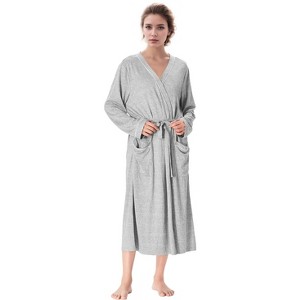 Catalonia Womens Comfy Lightweight Summer Long Robe, Ultra-Soft Breathable Bathrobe with Pockets, Shawl Collar Women Matching Robes, Gift for Moms - 1 of 4