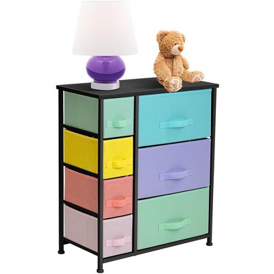 Sorbus Dresser with 7 Drawers - Storage Chest Organizer with Steel Frame, Wood Top, Handles, Fabric Bins