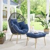 POCASSY Egg Chair Outdoor with Ottoman, Patio PE Wicker Rattan Egg Chair Lounge Basket Shape with Head Pillow - 2 of 4