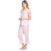 Casual Nights Women's Short Sleeve Lace Dot Capri Pajama Set - 2 of 4