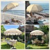 LAGarden 6Ft Fringe Patio Umbrella with Push Button Tilt Carry Bag UV30+ Outdoor Beach Yard Pool Party Deck Yellow Stripe - 4 of 4