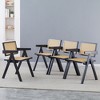 Okak Solid Wood Dining Chairs Set of 2, Dining Room Chairs with Rattan Back & Armrest, Simple Kitchen Side Chairs for Table Living Room - 2 of 4