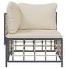 vidaXL Outdoor Patio Corner Sofa with Beige Cushions, Weather-Resistant Poly Rattan, Flexible Modular Design, Sturdy Powder-Coated Steel Frame - 4 of 4