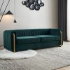 Modern Velvet Couch,Loveseat Sofa,Upholstered Sofa With Arms And Golden Metal Legs For Living Room Bedroom And Office-Cuddlewood - 2 of 4