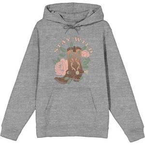 Vintage Country Stay Wild Adult Long Sleeve Hoodie - 1 of 3