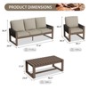 EAGLE PEAK  4 Pieces Natural Cedar Wood Patio Furniture, Outdoor Conversation Set with Coffee Table - 2 of 4