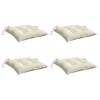 vidaXL Outdoor Chair Cushions 4 pcs Set, Cream White, 19.7"x19.7"x2.8", Oxford Fabric, with PP Hollow Fiber Filling and Secure Fastening Ropes - 3 of 4