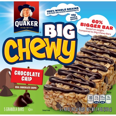 Quaker Big Chewy Chocolate Chip Granola Bars - 5ct : Target