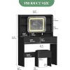 Vanity Desk with Sliding Mirror and 2 Drawers, Modern Makeup Dressing Table with Stool for Bedroom, Cloak room, Dressing room - 4 of 4