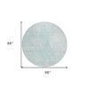 Aqua And Ivory Geometric Washable Indoor Outdoor Area Rug - 3 of 4
