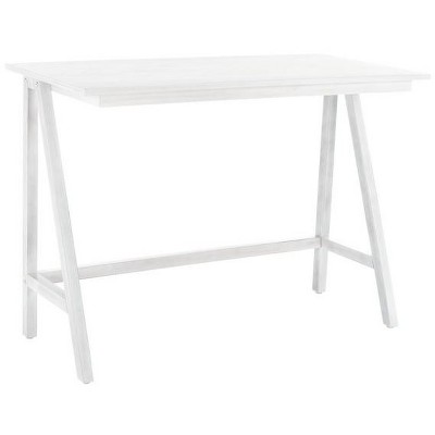 Asymmetrical Whitewashed Mahogany Desk with Drawer