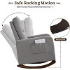 Modern Recliner Rocking Glider Armchair - High Back w/ Wood Legs & Side Pocket, Nursery/Living Room/Bedroom - 4 of 4