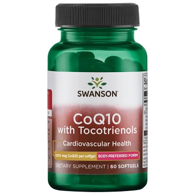 Swanson Coq10 with Tocotrienols 100 mg 60 Softgels.
