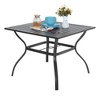 5pc Patio Dining Set with Square Table with Umbrella Hole & 4 Spring Motion Chairs with Cushions - Beige - Captiva Designs - image 3 of 4