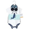 Hudson Baby Infant Boy Cotton Bodysuit, Shorts and Shoe Set, Underwater Whale - 2 of 4