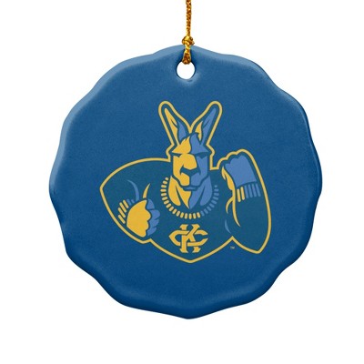 University of Missouri - Kansas City Primary Logo Porcelain Scalloped Holiday Christmas Tree Ornament