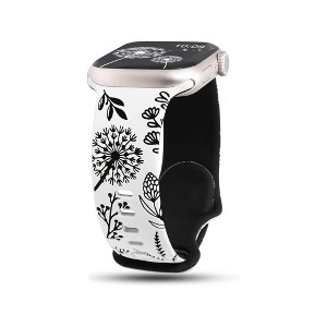HTUTWOO Smart Watch Bands for Apple Watch Strap 38mm 40mm 41mm, Dandelion Elastic Sports Wristband for iWatch Series, White + Purple - 1 of 4