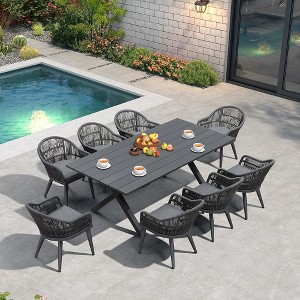 PURPLE LEAF Patio Dining Set with Outdoor Aluminium Dining Table and Woven Rattan Chairs Modern Furniture Set for Garden Yard Indoor Decor - 1 of 4