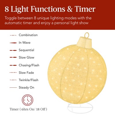Gold and White LED Lighted Outdoor Ornament Set