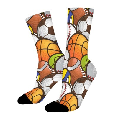 Dsane Balls Pattern Women Printed Crew Socks Funny Funky Socks Soft Polyester Novelty Gifts for Artists Men