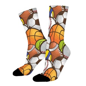 Dsane Balls Pattern Women Printed Crew Socks Funny Funky Socks Soft Polyester Novelty Gifts for Artists Men - 1 of 1