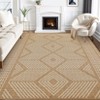 Washable Modern Geometric Rug Non Slip Low Pile Rug Soft Contemporary Throw Floor Cover Foldable Indoor Carpet for Living Room Bedroom Playroom - 2 of 4