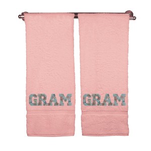 BC BARE COTTON Monogrammed Bath Towels, Personalized Gift, Set of 2 - Embroidered Writing with - 1 of 1