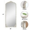 PexFix Rustic Arched Solid Wood Framed DIY Carved Full Length Mirror - 3 of 4
